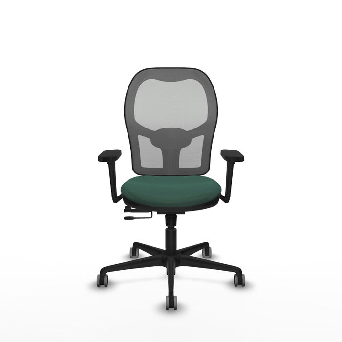 PIQUERAS Y CRESPO Silla de oficina Jorquera con mecanismo Sincro/Traslack, Verde botella y Gris