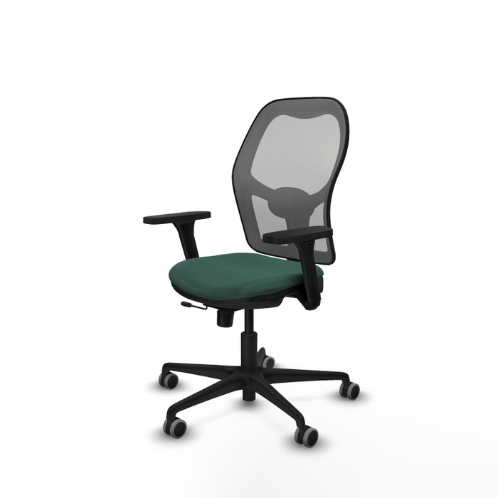 PIQUERAS Y CRESPO Silla de oficina Jorquera con mecanismo Sincro/Traslack, Verde botella y Gris
