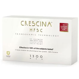 Crescina, Transdermic HFSC 1300, Para la estimulación del crecimiento, Sérum de Tratamiento en Ampollas, Para el cuero cabelludo, Para hombres, 10 +10 pzs, 3.5 ml