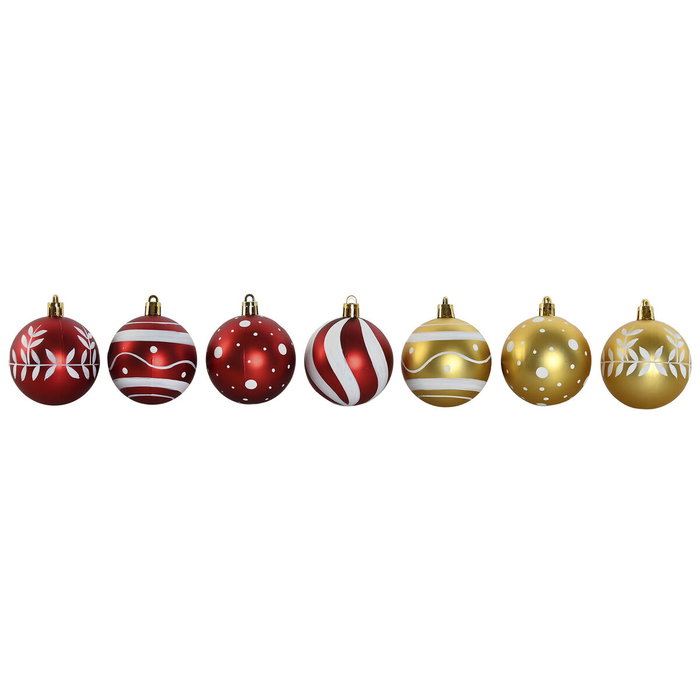 DKD Home Decor Set de 16 Bolas de Decoración Navideña Rojo y Dorado DKD Home Decor Set de 16 Bolas de Decoración Navideña Rojo y Dorado