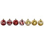DKD Home Decor Set de 16 Bolas de Decoración Navideña Rojo y Dorado