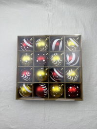DKD Home Decor Bola Decoración Navidad Tradicional Rojo Dorado Set 16 Piezas PVC 25 x 25 x 6 cm