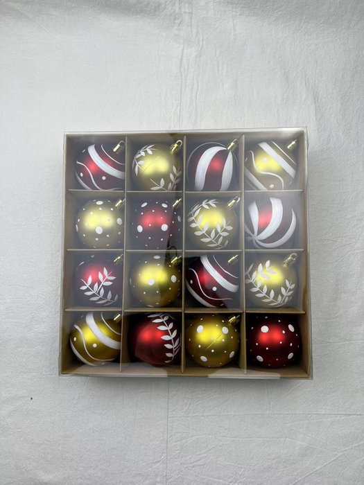 DKD Home Decor Set de 16 Bolas de Decoración Navideña Rojo y Dorado DKD Home Decor Set de 16 Bolas de Decoración Navideña Rojo y Dorado