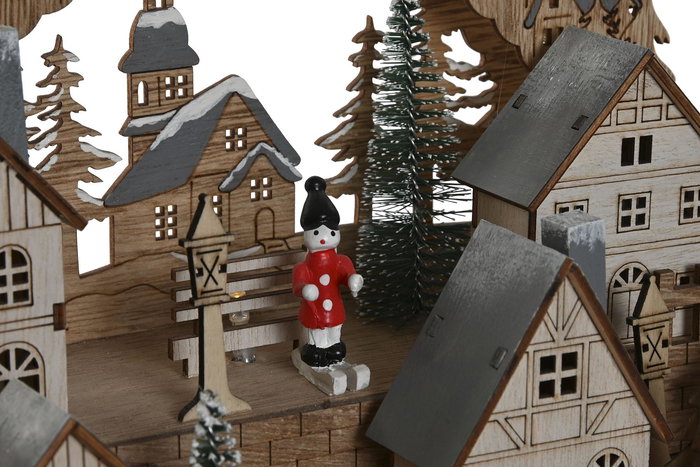 DKD Home Decor Decoracion Navidad Tradicional Casas MDF Marron Claro Gris Claro LED 2 Unidades 14.3 x 20.5 x 30 cm DKD Home Decor Decoracion Navidad Tradicional Casas MDF Marron Claro Gris Claro LED 2 Unidades 14.3 x 20.5 x 30 cm