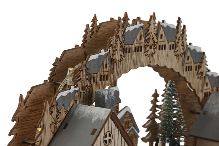 DKD Home Decor Decoracion Navidad Tradicional Casas MDF Marron Claro Gris Claro LED 2 Unidades 14.3 x 20.5 x 30 cm DKD Home Decor Decoracion Navidad Tradicional Casas MDF Marron Claro Gris Claro LED 2 Unidades 14.3 x 20.5 x 30 cm