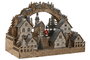 DKD Home Decor Decoracion Navidad Tradicional Casas MDF Marron Claro Gris Claro LED 2 Unidades 14.3 x 20.5 x 30 cm