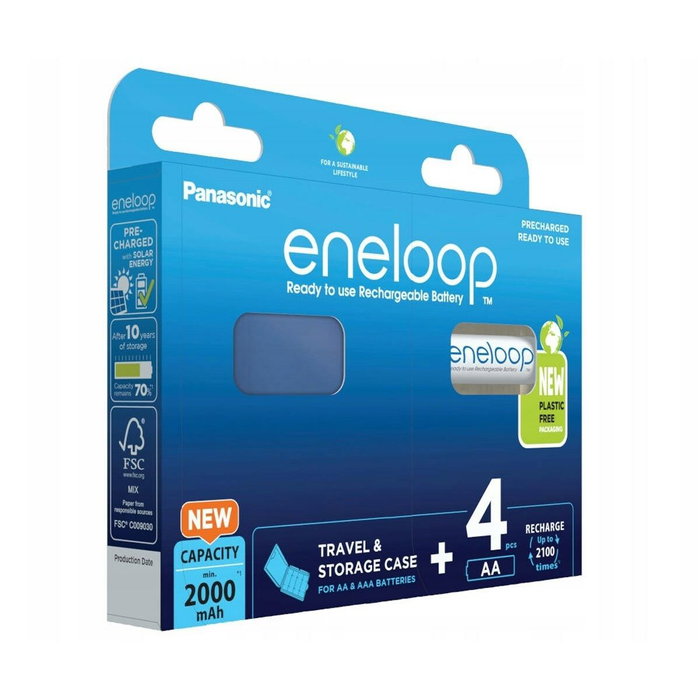 Panasonic Eneloop Mignon AA 2000mAh con Akkubox (Pack de 4)
