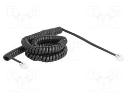 DeLOCK 90226 Cable telefónico en espiral RJ11 a RJ11 5 m Negro