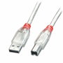 Lindy Cable USB 2.0 A a B Transparente 3 m 41754