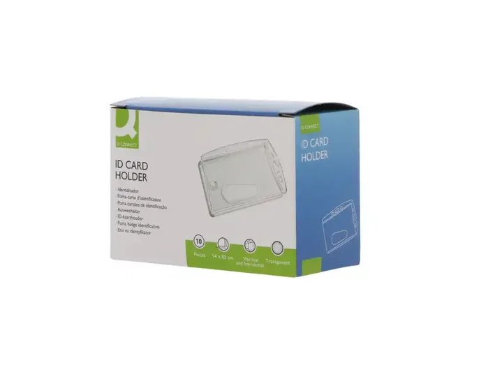 Q-connect Identificador uso vertical horizontal 54x85 mm funda transparente resistente oficina eventos