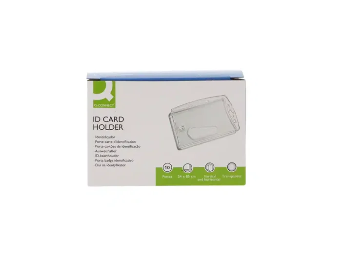 Q-connect Identificador uso vertical horizontal 54x85 mm funda transparente resistente oficina eventos