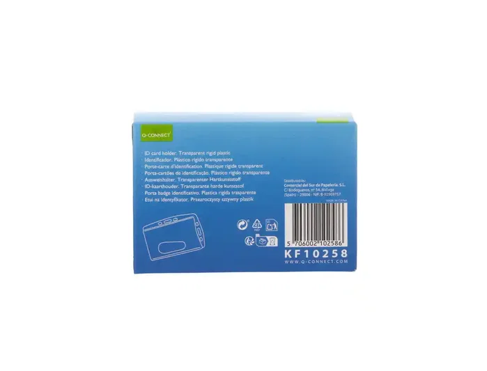 Q-connect Identificador uso vertical horizontal 54x85 mm funda transparente resistente oficina eventos