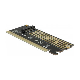 DeLOCK 90300 Adaptador PCIe a M.2 NVMe, Tarjeta de Expansión PCI Express 3.0 x16 para 1 Unidad SSD M.2 Key M, Interno con LED, Compatible con Windows y Linux