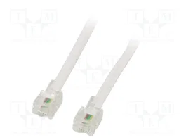 GOOBAY Cable telefónico plano RJ11 3m Blanco