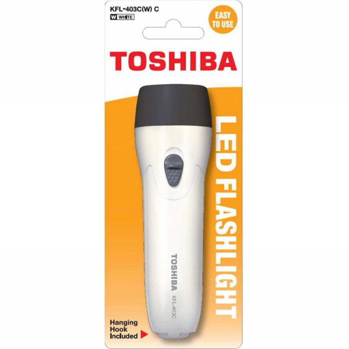 TOSHIBA Linterna LED Blanca de Alta Luminosidad, Portátil y Resistente, Embalaje Blister