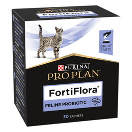 Purina Pro Plan Fortiflora Feline, Suplemento Probiótico para Gato, 30 Sobres de 1 gr, Favorece Función Intestinal y Sistema Inmunitario