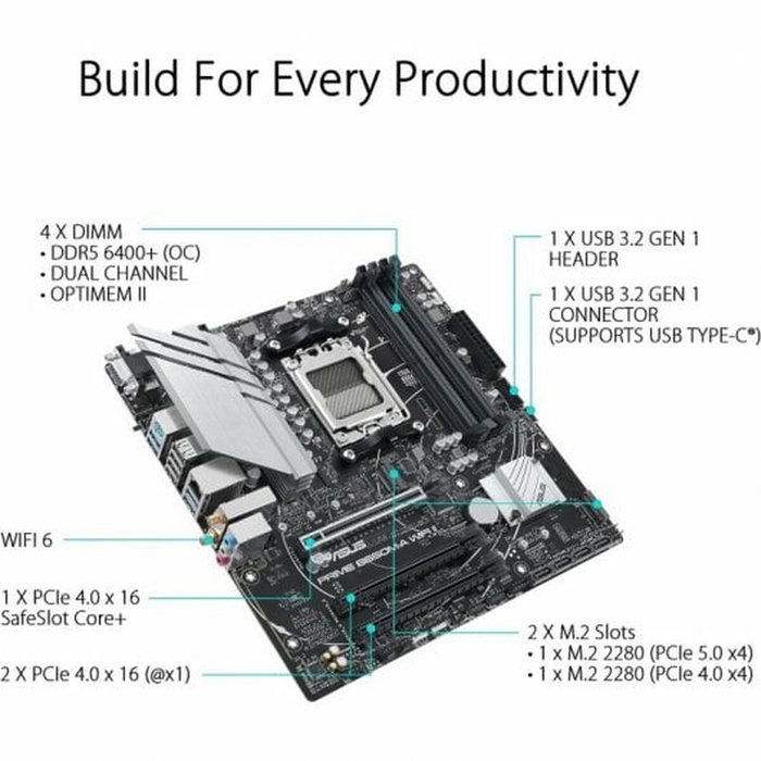 Asus Prime B650M-A WIFI II Micro ATX DDR5 AM5 B650