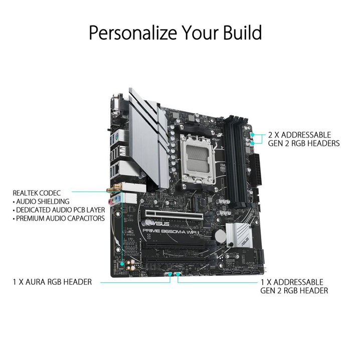 Asus Prime B650M-A WIFI II Micro ATX DDR5 AM5 B650