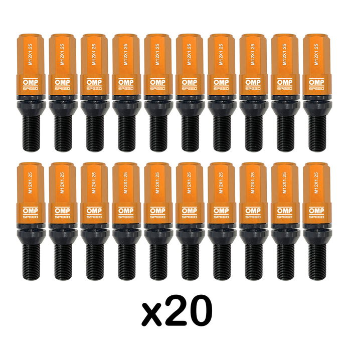 Kit de tornillos OMP OMPS09971210 28 mm Naranja M12 x 1,25
