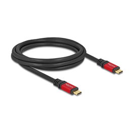 DeLOCK Cable USB 2.0 USB Type-C a USB Type-C PD 3.1 240 W 2 m Rojo/Negro