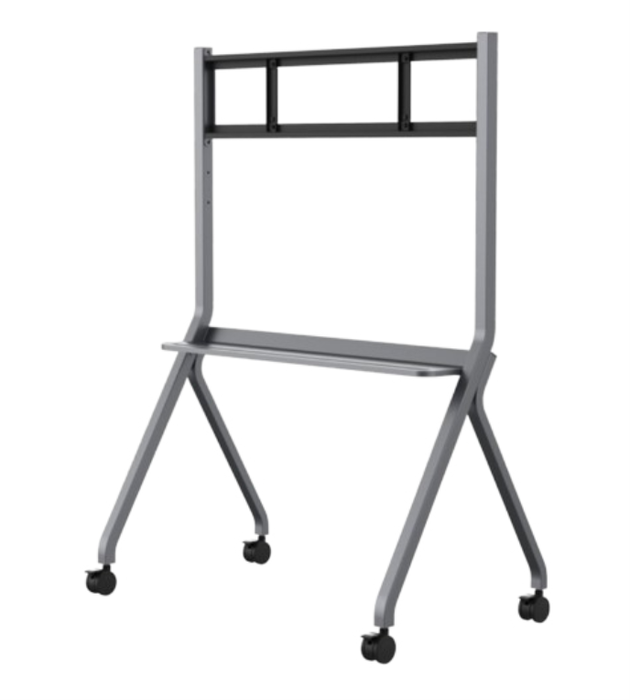 MAXHUB ST41B Soporte para Monitor de Piso con Ruedas, Ajuste de Altura Manual, para Pantallas de 55" hasta 86" (2,18m), Carga 100 kg, Gris