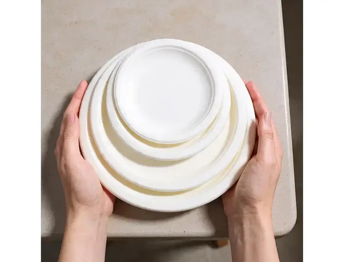 Plato de fibra bio 22 cm (50 unidades) de fibra vegetal biodegradable
