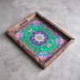 Aberto Design REF023 Bandeja de Madera Maciza para Decoración del Hogar y Servicio, Elegante y Funcional, 48 x 38 cm