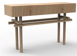 DKD Home Decor Consola de Mango Natural con 2 Cajones