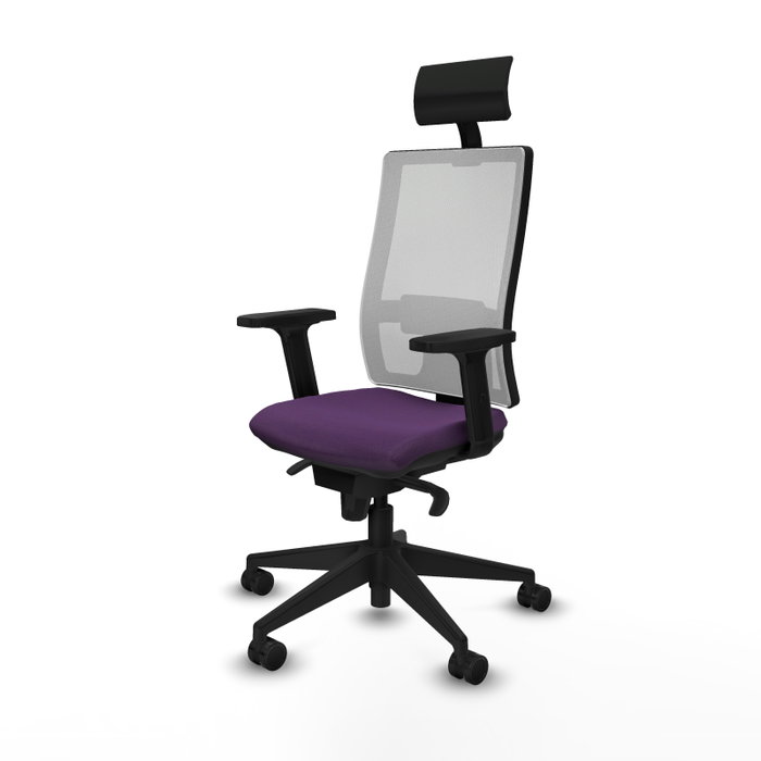 PIQUERAS Y CRESPO Silla de oficina Horna con Mecanismo Sincro Morado y Blanco