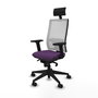 PIQUERAS Y CRESPO Silla de oficina Horna con Mecanismo Sincro Morado y Blanco