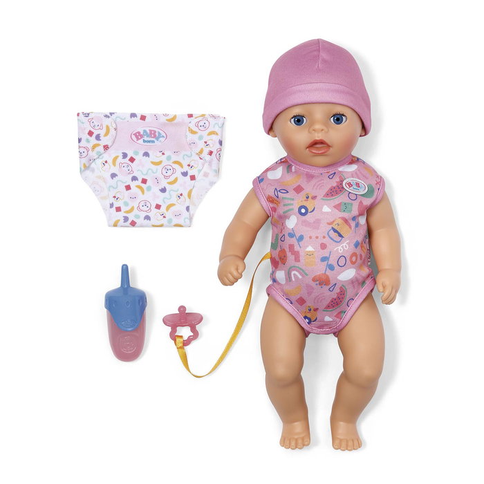 ZAPF CREATION Baby Born Berta 840498 - Muñeco Bebé y Patito con Bici sin Pedales para Muñecas, Juguete para Niños +12 Meses