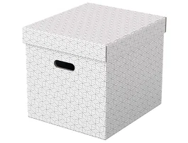 Esselte Caja Almacenamiento Cubica Blanca 365x320x315 mm Pack 3 Unidades