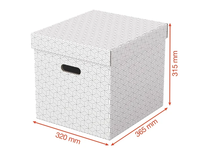 Esselte Caja Almacenamiento Cubica Blanca 365x320x315 mm Pack 3 Unidades