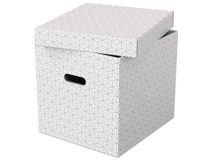 Esselte Caja Almacenamiento Cubica Blanca 365x320x315 mm Pack 3 Unidades