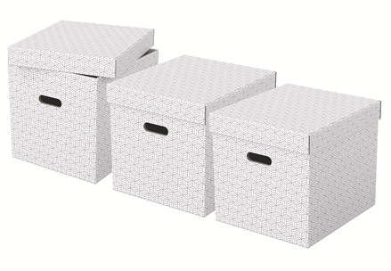 Esselte Pack de 3 Cajas de Almacenamiento Cúbicas Blancas 365x320x315 mm Esselte Pack de 3 Cajas de Almacenamiento Cúbicas Blancas 365x320x315 mm