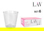 Lav Set 6 Vasos 255cc Nora - Vasos de Vidrio Transparentes para Agua, Zumos y Bebidas - 6 Piezas - Capacidad 255 ml por Vaso (8 Cajas)