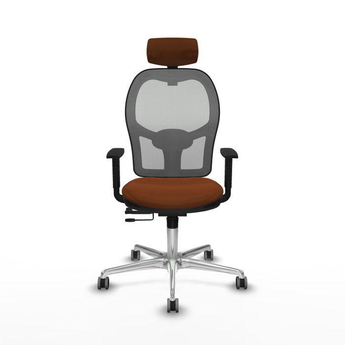 PIQUERAS Y CRESPO Silla de oficina Jorquera con mecanismo Sincro/Traslack Marrón y Gris PIQUERAS Y CRESPO Silla de oficina Jorquera con mecanismo Sincro/Traslack Marrón y Gris
