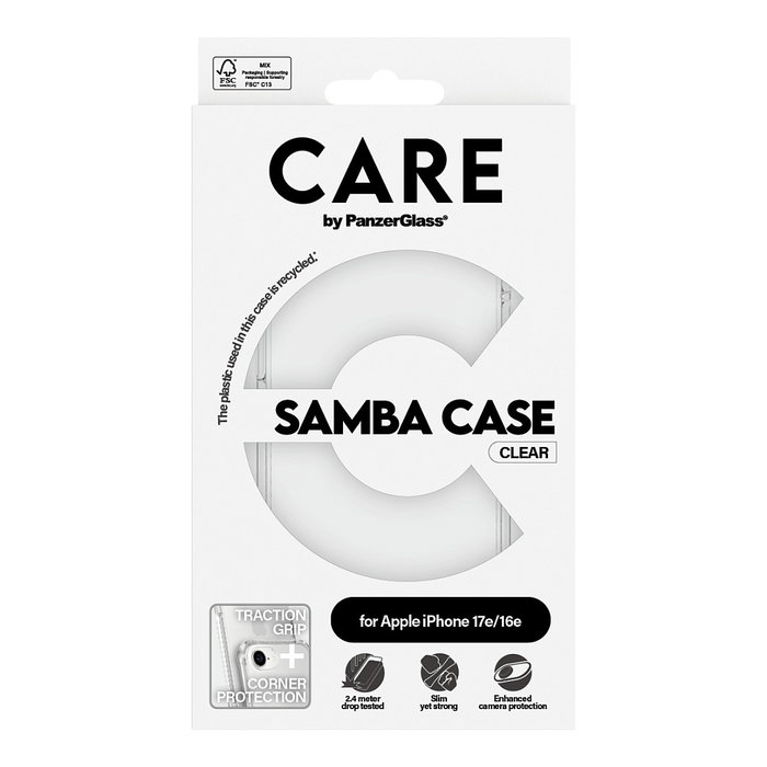 PanzerGlass Samba Case Transparente para Apple iPhone 16e y 17e PanzerGlass Samba Case Transparente para Apple iPhone 16e y 17e