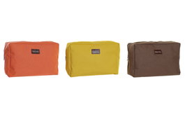 DKD Home Decor Neceser de Lienzo y Algodón Surtido de 3 Unidades