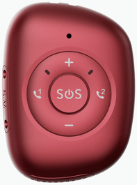 LEOTEC Tracker GPS 4G Rojo con Botón SOS y Detector de Caídas, Localizador en Tiempo Real para Personas y Objetos, Conectividad 4G LTE y WiFi, Batería 1000mAh