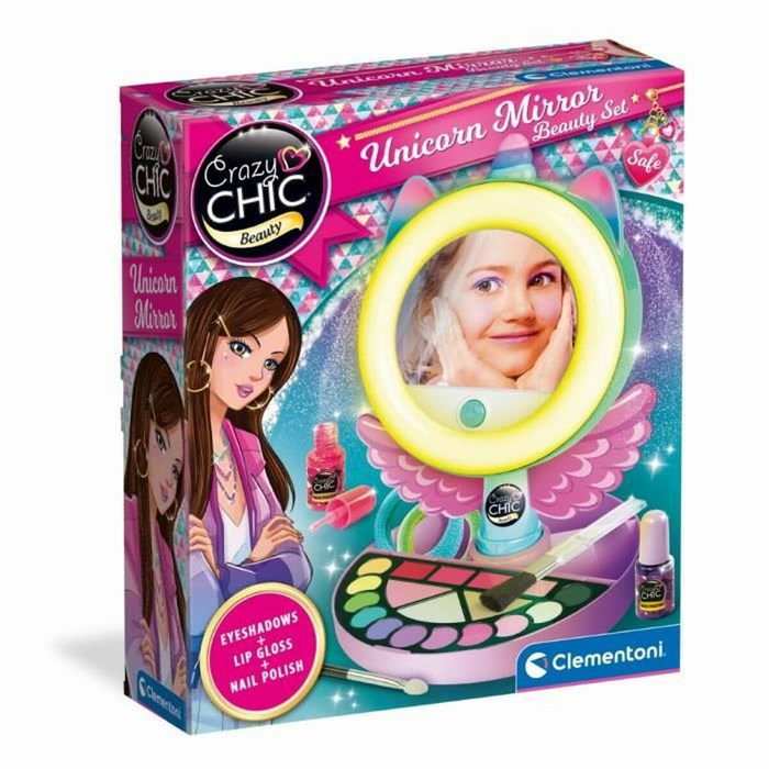 Clementoni Espejo de Maquillaje Unicornio con Aro de Luz y Complementos Clementoni Espejo de Maquillaje Unicornio con Aro de Luz y Complementos