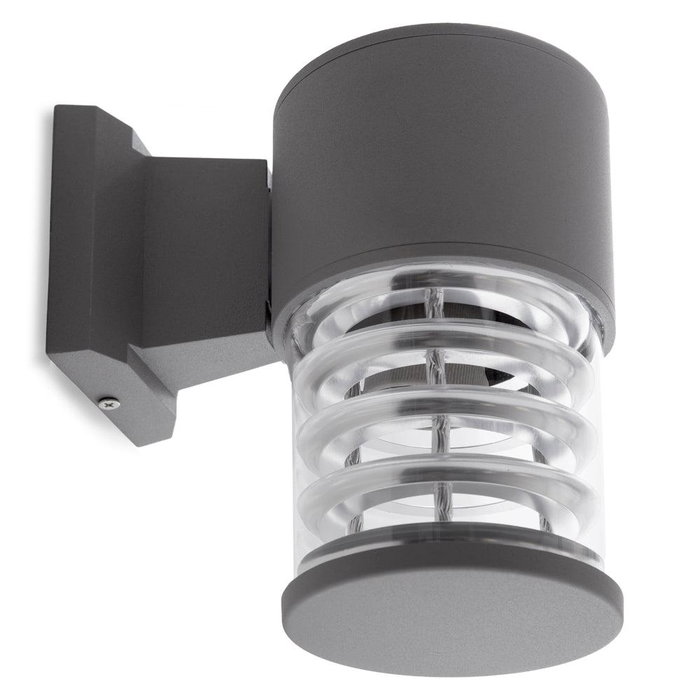 Scarlett Aplique de Pared Exterior IP65 E27 (Sin Lámpara) Negro Ø108mm - Luminaria de Aluminio Resistente para Terrazas, Balcones y Fachadas