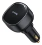 BASEUS Cargador de coche Enjoyment Pro con cable Type-C retráctil 60W Negro
