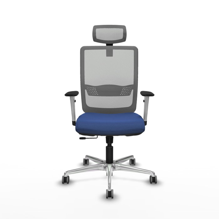 PIQUERAS Y CRESPO Silla de oficina Haches con mecanismo Sincro/Traslack, Azul marino y Gris
