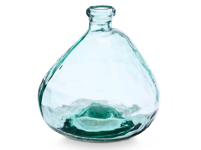 Giftdecor Jarrón Vidrio Reciclado Irregular 33 cm Alto x 31 cm Ancho x 31 cm Largo