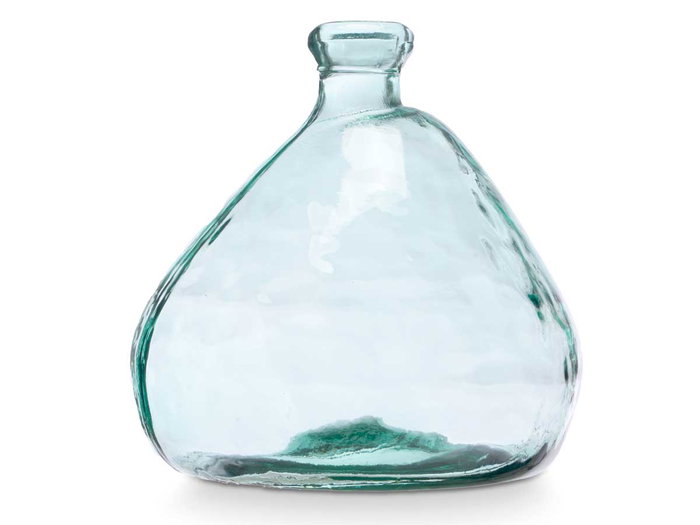 Giftdecor Jarrón Vidrio Reciclado Irregular 33 cm Alto x 31 cm Ancho x 31 cm Largo