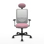 PIQUERAS Y CRESPO Silla de oficina Zulema con mecanismo Sincro, Rosa y Blanco