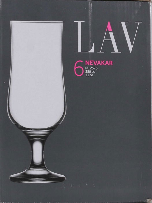 Lav Set 6 Copas Cerveza Neva 385 cc (4 Cajas)
