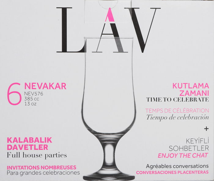 Lav Set 6 Copas Cerveza Neva 385 cc (4 Cajas)