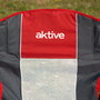 Aktive Silla plegable camping XL con posavasos, rojo y gris